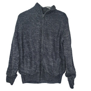 Amongst‎ Others Ribbed-Knit Jacket Gray Pockets Full Zip Casual Grunge Outdoor M